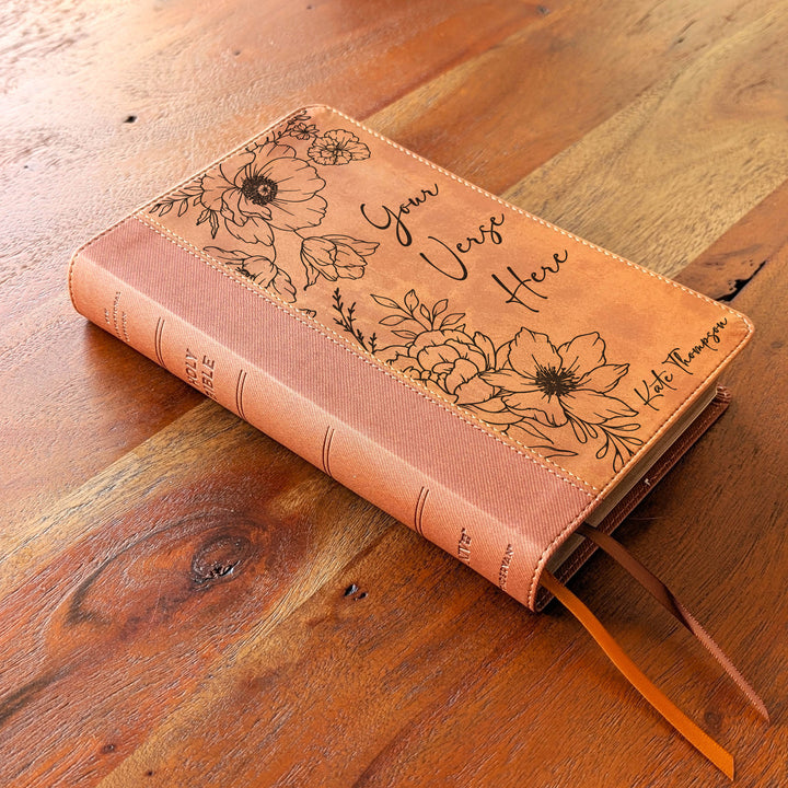 Biblia Personalizada NVI tamaño personal – Letra grande, marrón | Corona de Espinas