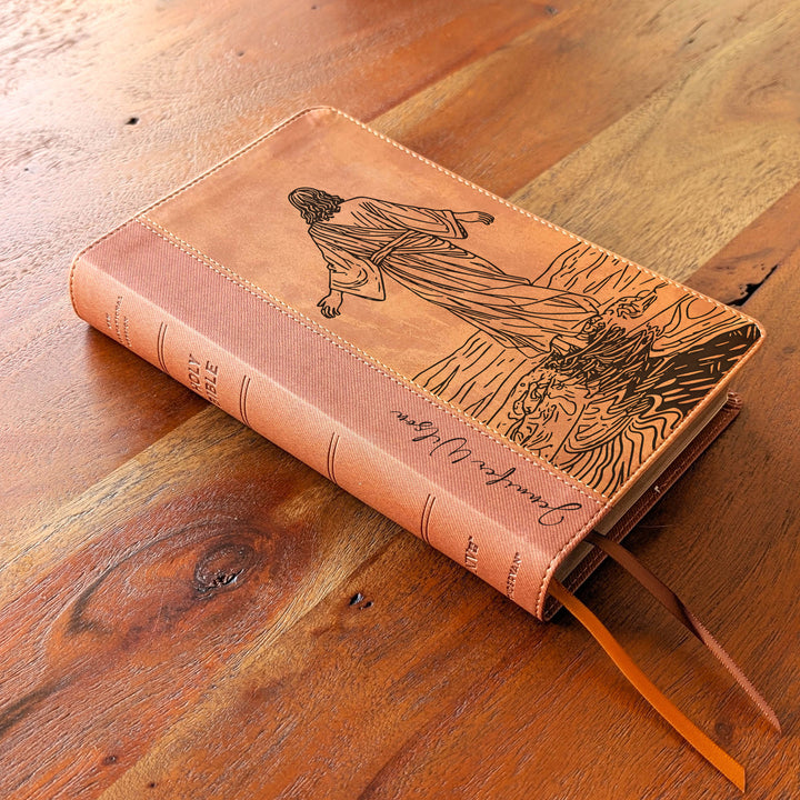 Biblia Personalizada NVI tamaño personal – Letra grande, marrón | Corona de Espinas