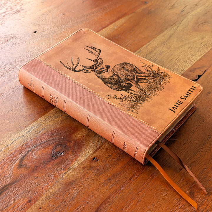 Biblia Personalizada NVI tamaño personal – Letra grande, marrón | Corona de Espinas