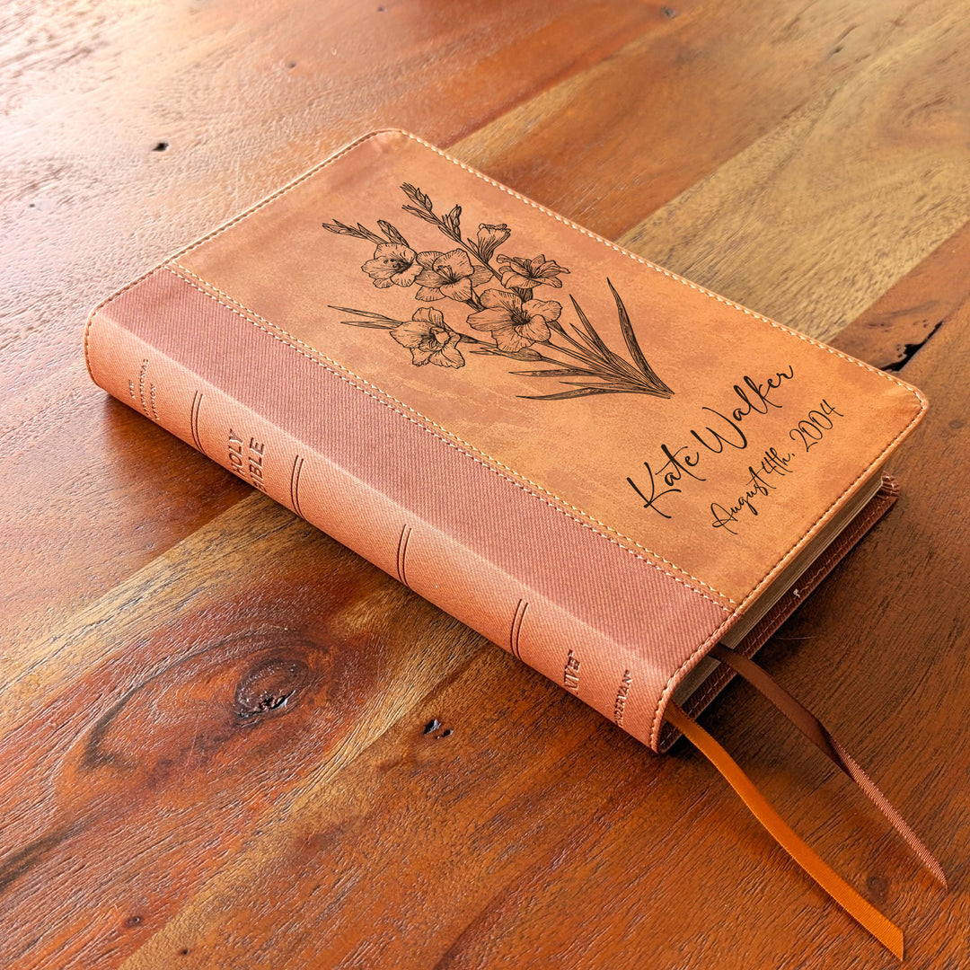 Biblia Personalizada NVI tamaño personal – Letra grande, marrón | Corona de Espinas