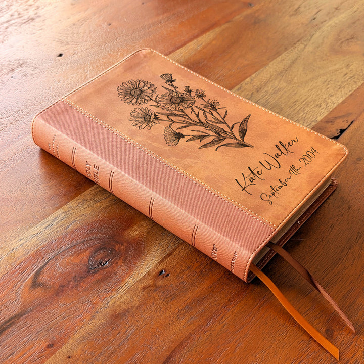 Biblia Personalizada NVI tamaño personal – Letra grande, marrón | Corona de Espinas