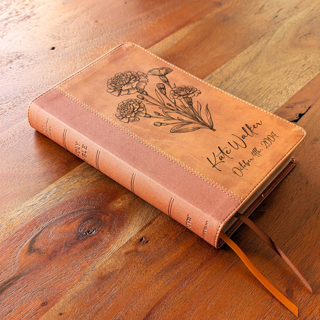 Biblia Personalizada NVI tamaño personal – Letra grande, marrón | Corona de Espinas