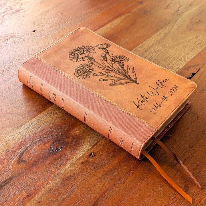 Biblia Personalizada NVI tamaño personal – Letra grande, marrón | Corona de Espinas