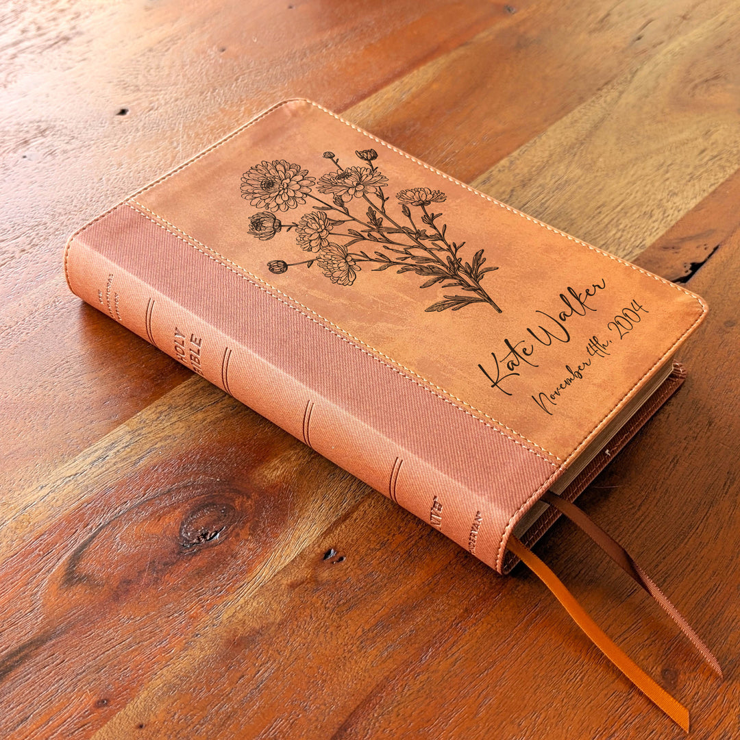 Biblia Personalizada NVI tamaño personal – Letra grande, marrón | Corona de Espinas