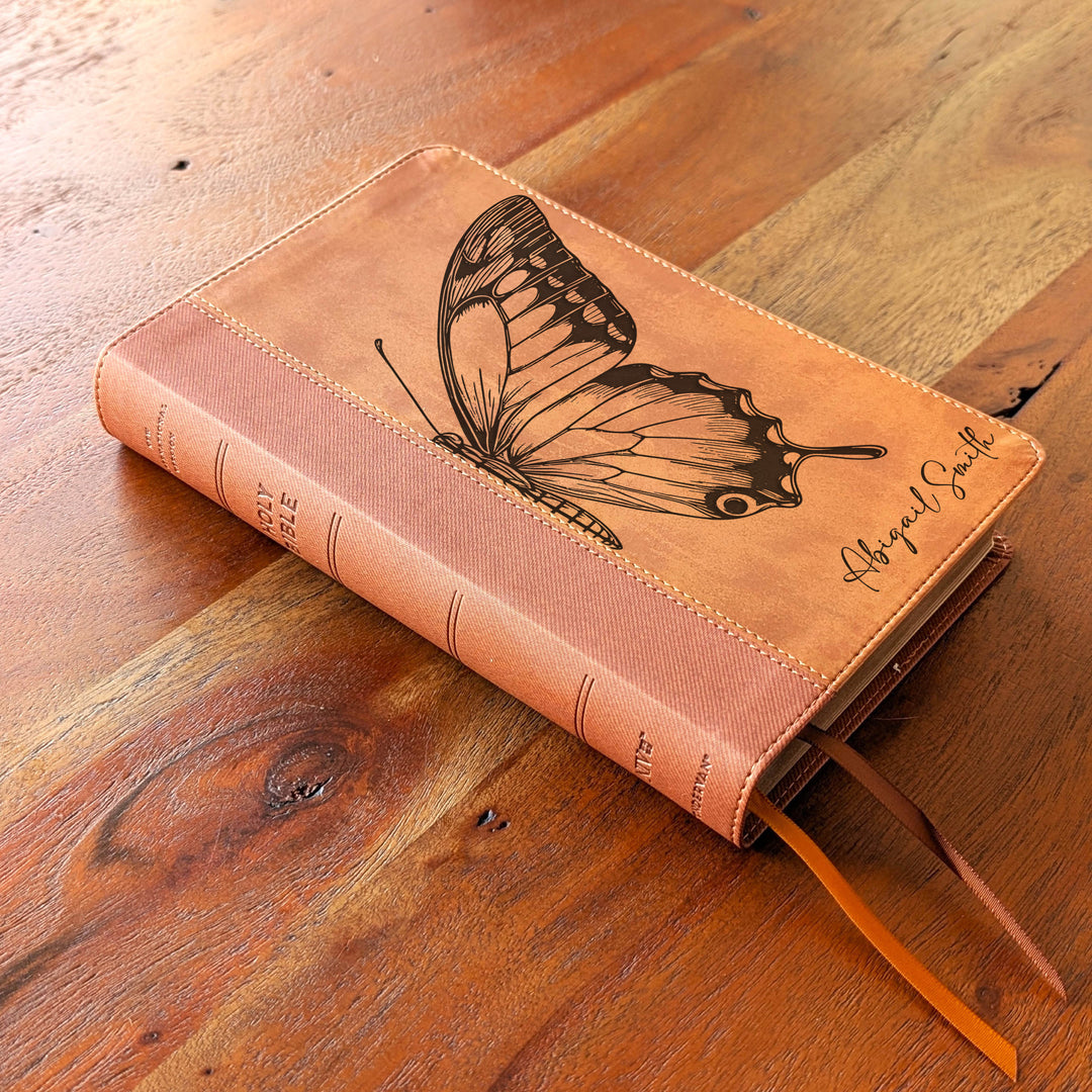 Biblia Personalizada NVI tamaño personal – Letra grande, marrón | Corona de Espinas