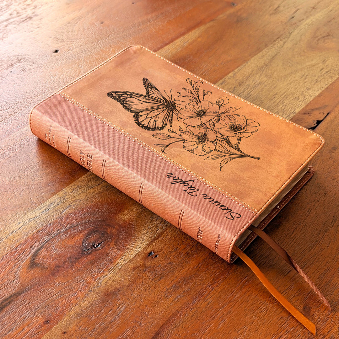 Biblia Personalizada NVI tamaño personal – Letra grande, marrón | Corona de Espinas