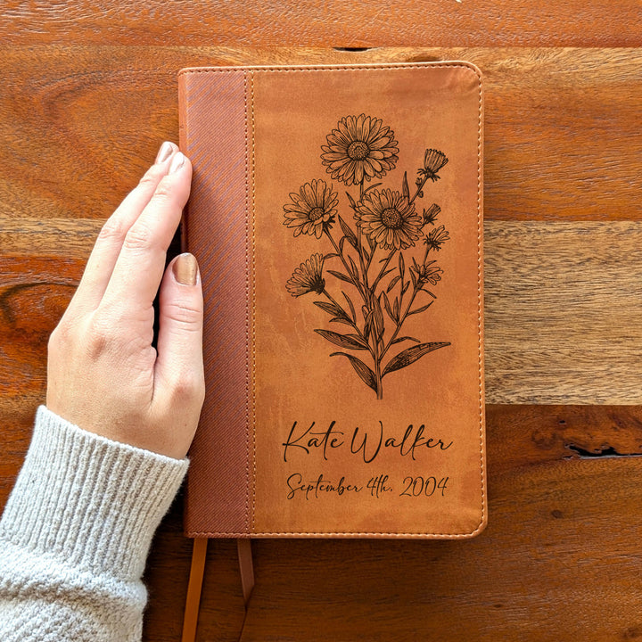 Biblia Personalizada NVI tamaño personal – Letra grande, marrón | Corona de Espinas