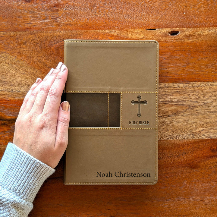 Personalized NIV Premium Gift Bible – Brown | Engraved Name