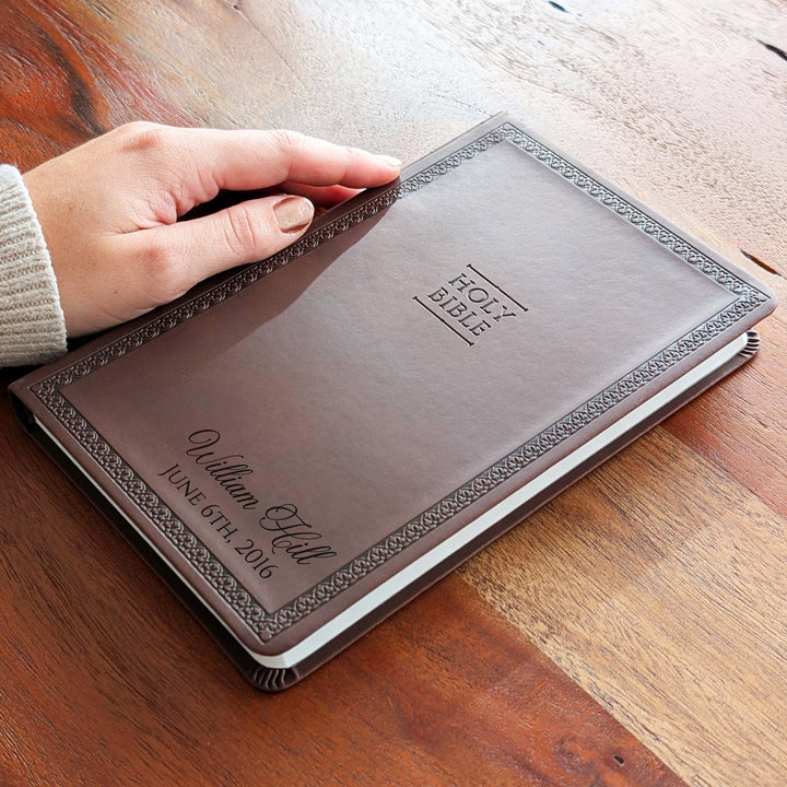 Personalized NIV Value Thinline Bible – Brown | Name &amp; Date Bottom Right