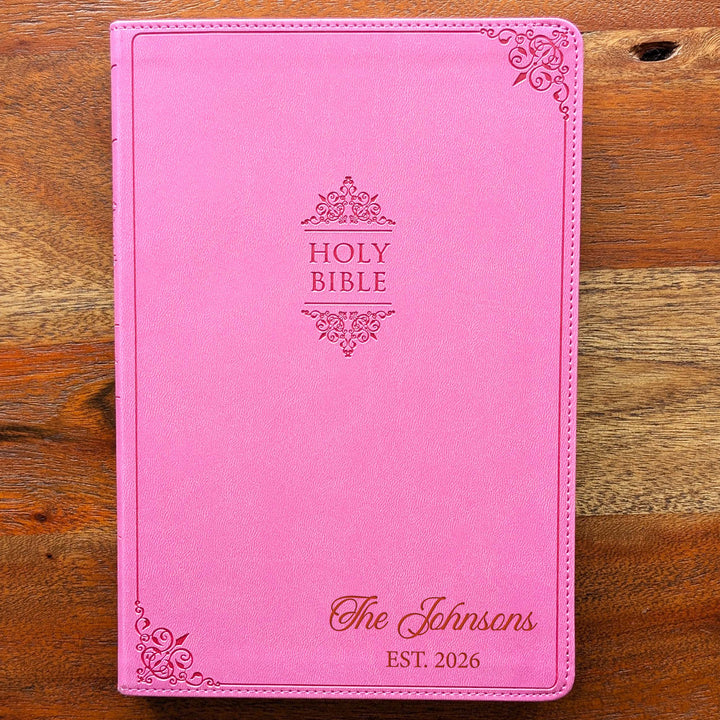 Biblia NVI Personalizada para Niños - Rosa | Nombre grabado