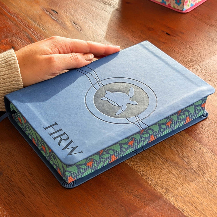 Personalized NIrV Kids Adventure Bible – Blue, Turtle | Initials