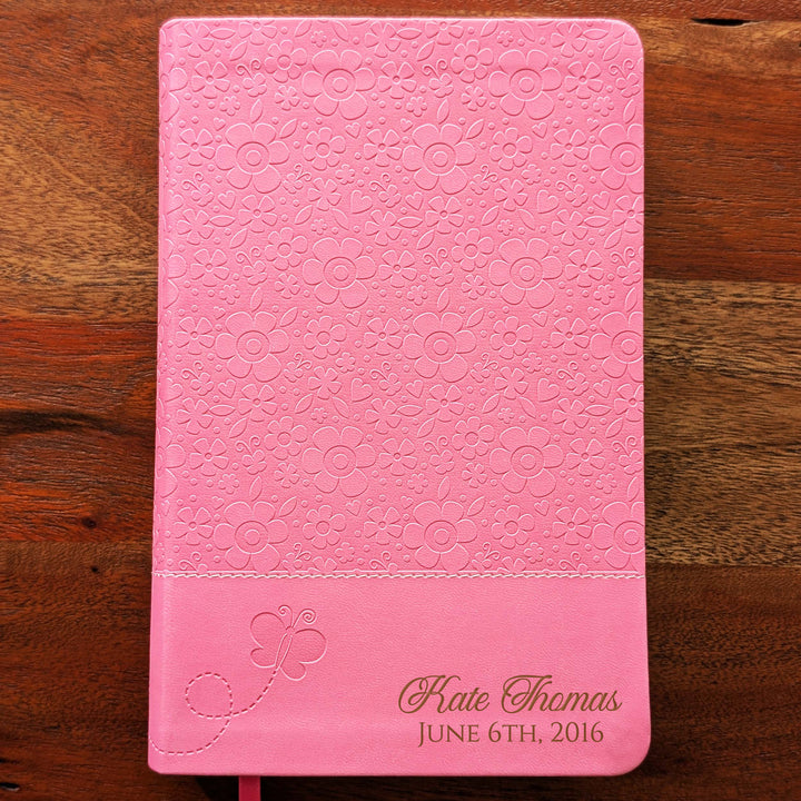Personalized NIrV Kids Adventure Bible – Pink, Floral | Name &amp; Date