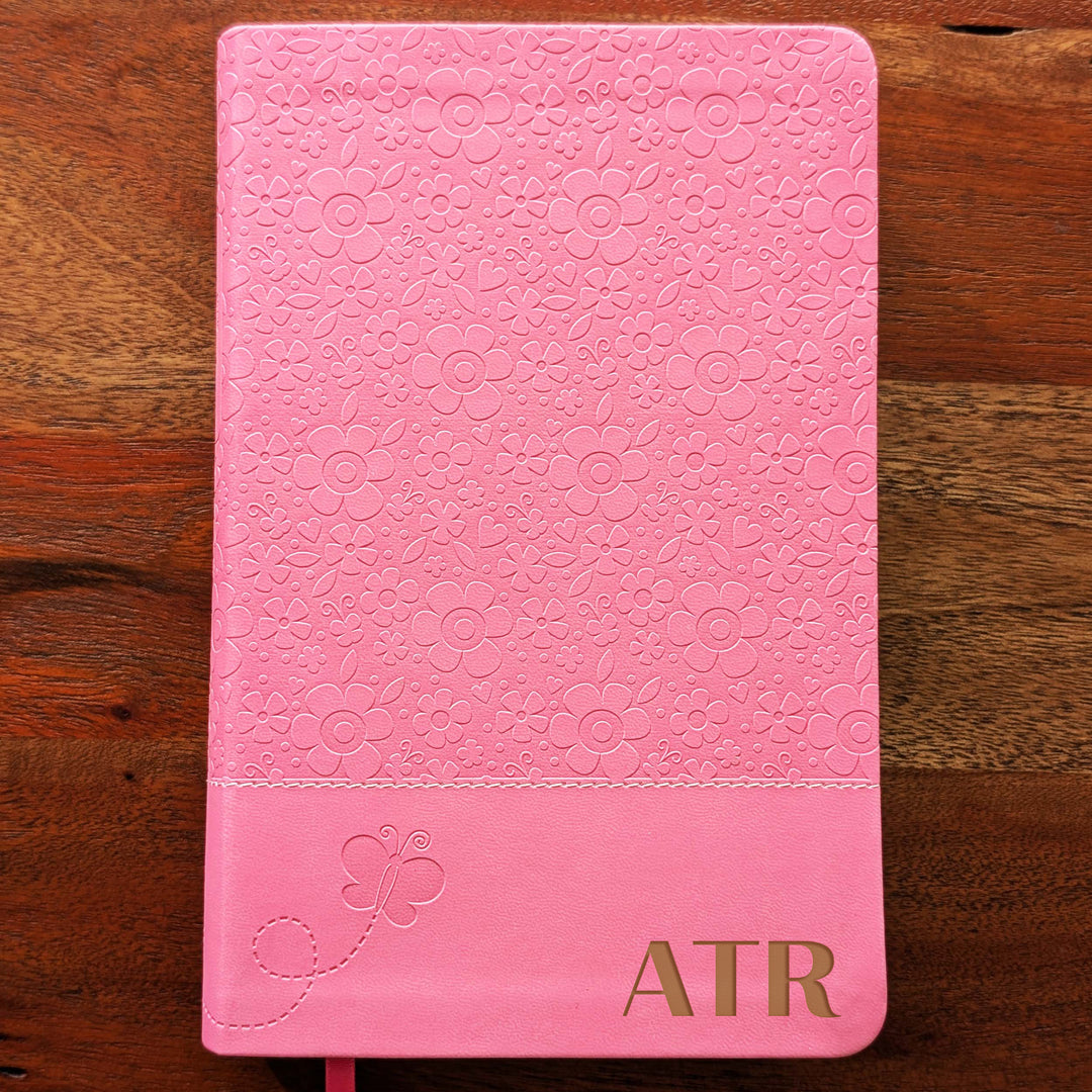 Personalized NIrV Kids Adventure Bible – Pink, Floral | Initials