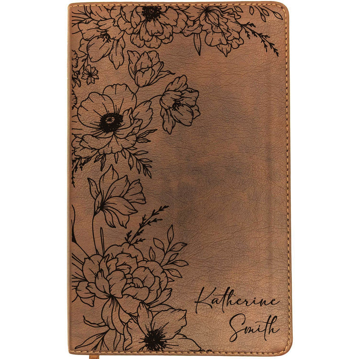 Personalized NLT Thinline Bible – Rustic Brown | Botanical Collection