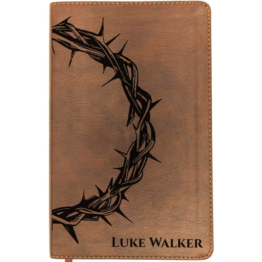 Personalized NLT Thinline Bible – Rustic Brown | Scripture & Faith Collection