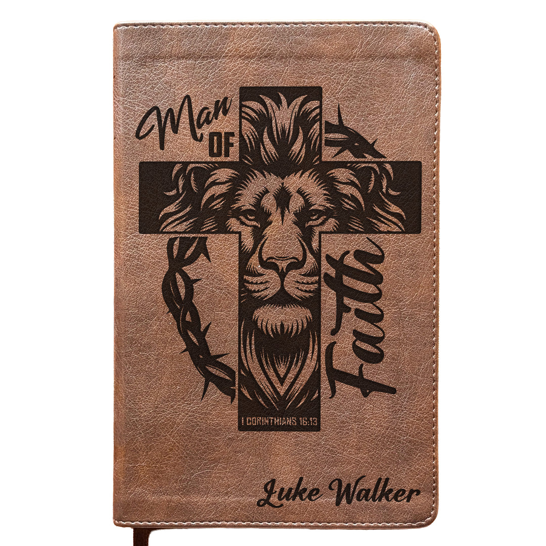 Personalized NLT Personal Size Giant Print Bible - Rustic Brown | Gentleman&