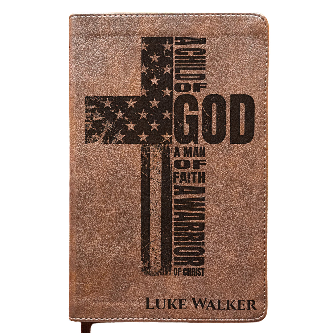Personalized NLT Personal Size Giant Print Bible - Rustic Brown | American Heritage Collection