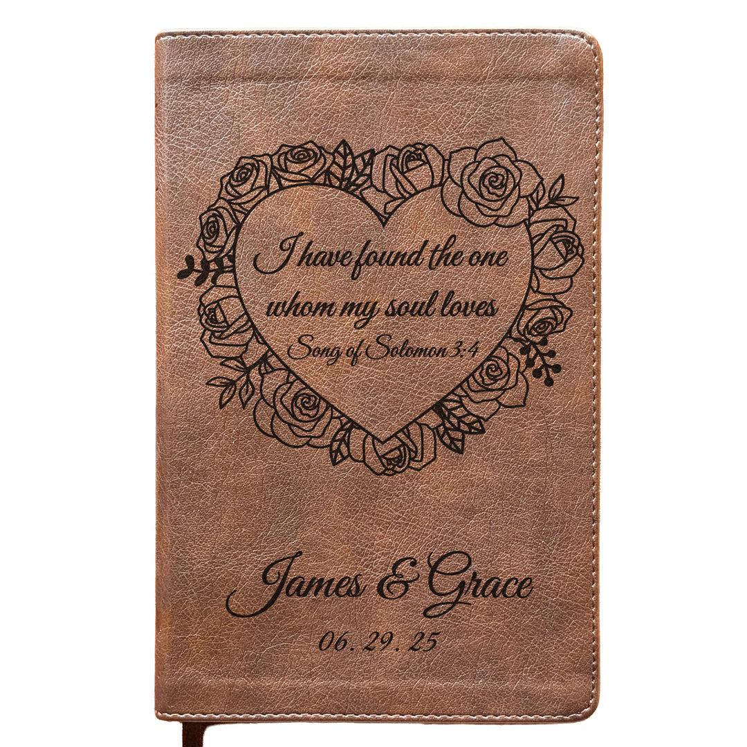 Personalized NLT Personal Size Giant Print Bible - Rustic Brown | Everlasting Collection