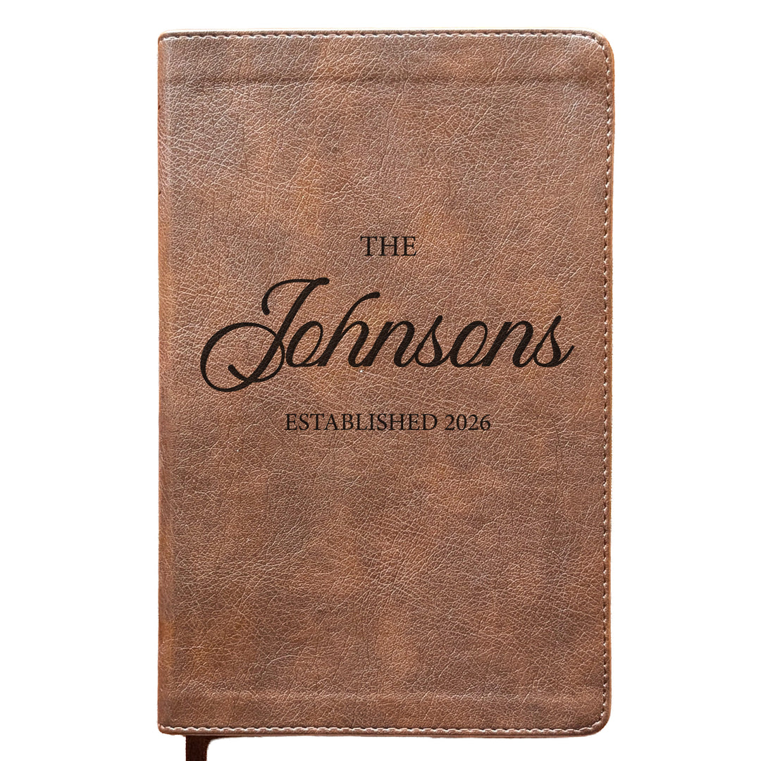 Personalized NLT Personal Size Giant Print Bible - Rustic Brown | Legacy Collection