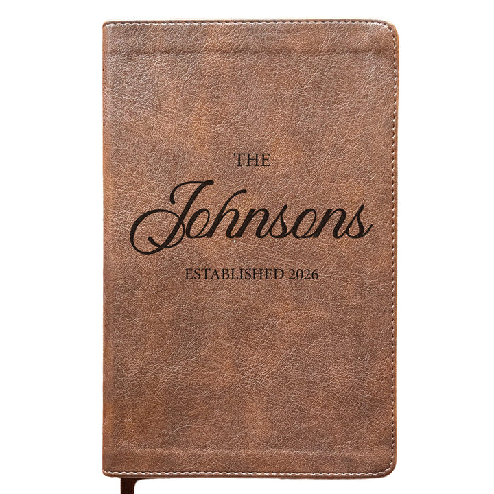 Personalized NLT Personal Size Giant Print Bible - Rustic Brown | Legacy Collection