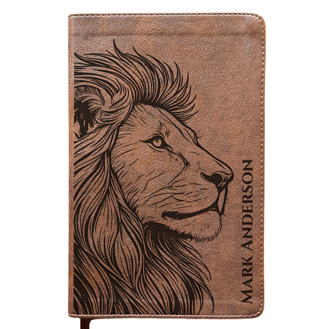 Personalized NLT Personal Size Giant Print Bible - Rustic Brown | Wild &amp; Noble Collection