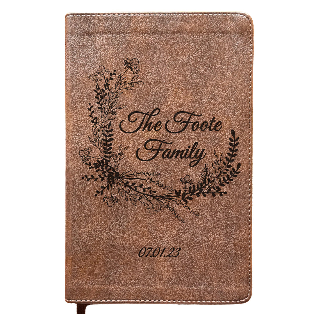 Personalized NLT Personal Size Giant Print Bible - Rustic Brown | Legacy Collection