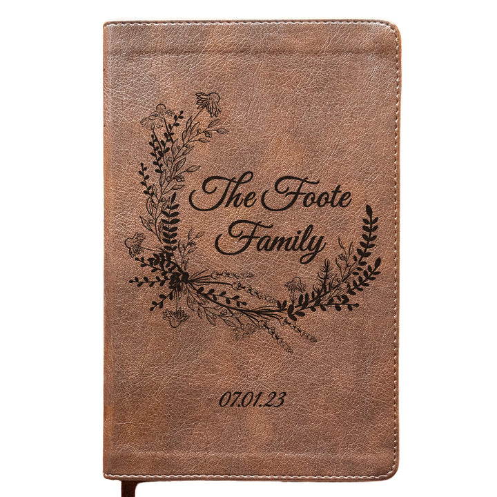 Personalized NLT Personal Size Giant Print Bible - Rustic Brown | Legacy Collection