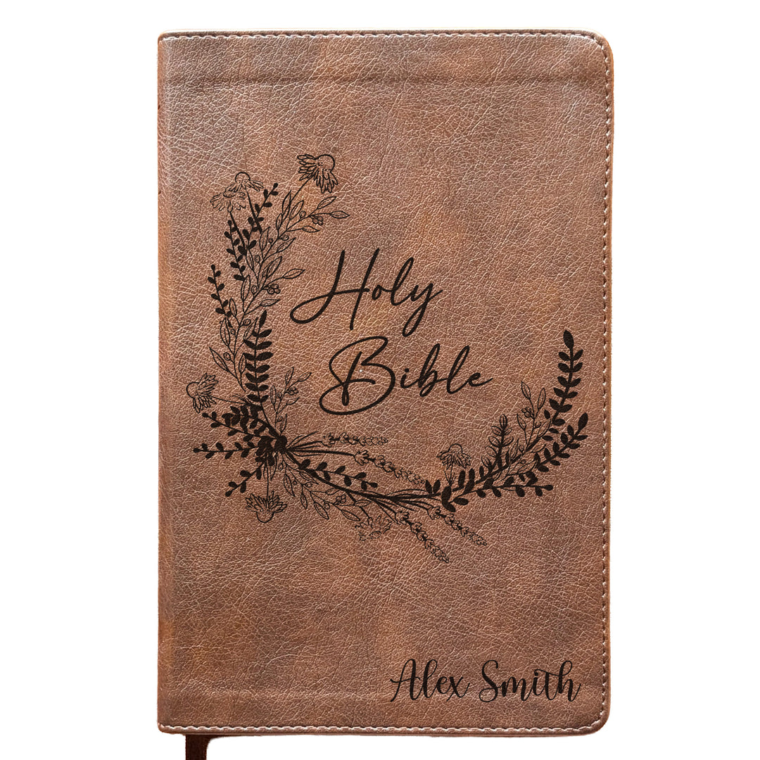 Biblia con letra súper gigante ESV personalizada – Borgoña | Girasol