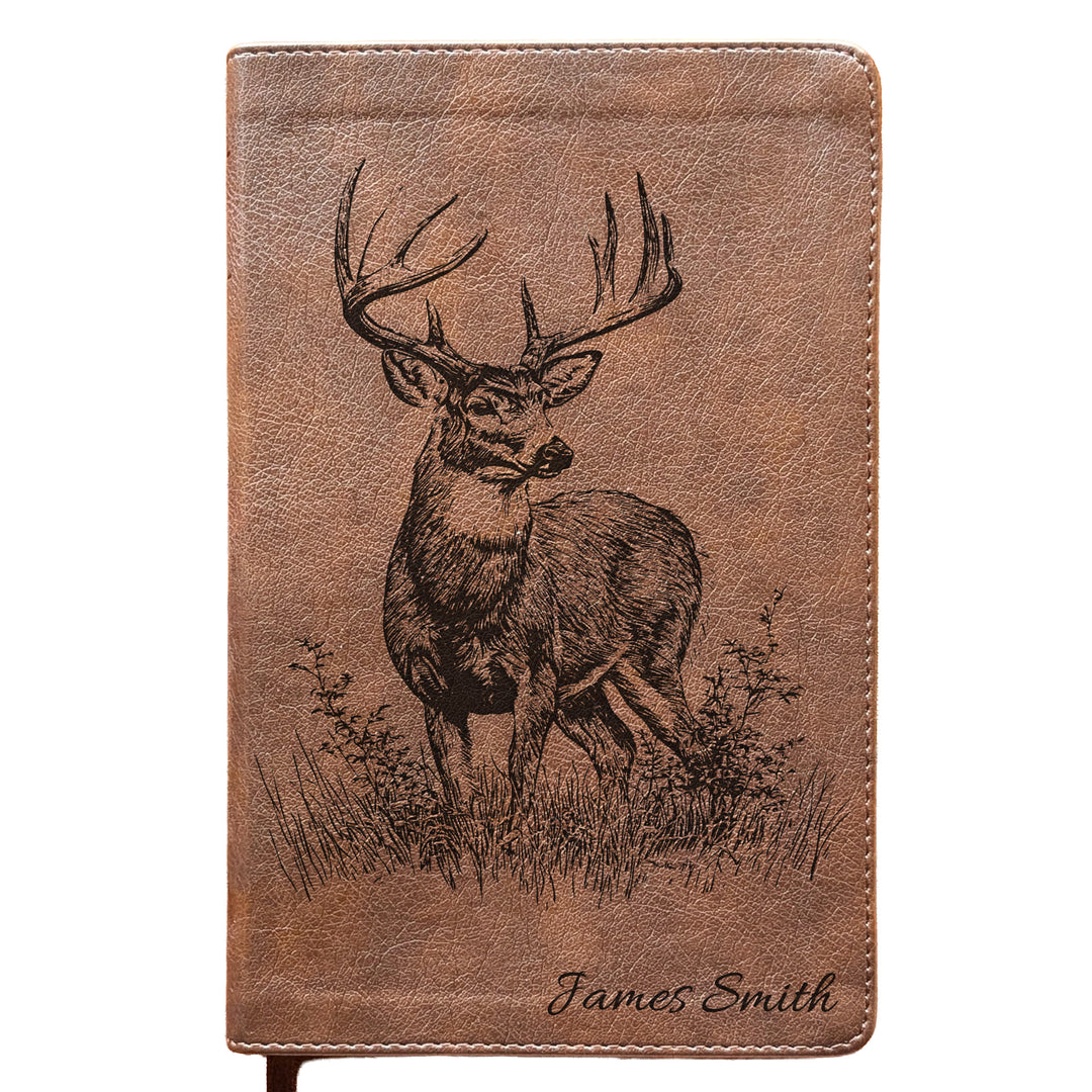 Personalized NLT Personal Size Giant Print Bible - Rustic Brown | Wild &amp; Noble Collection