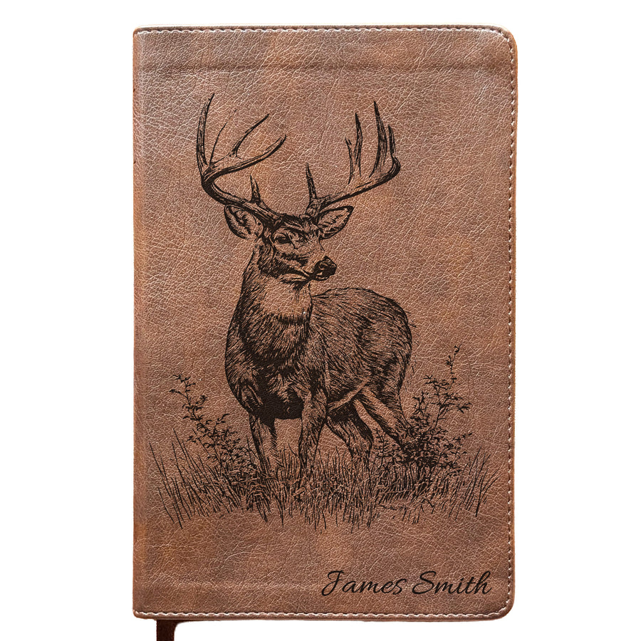 Personalized NLT Personal Size Giant Print Bible - Rustic Brown | Wild & Noble Collection