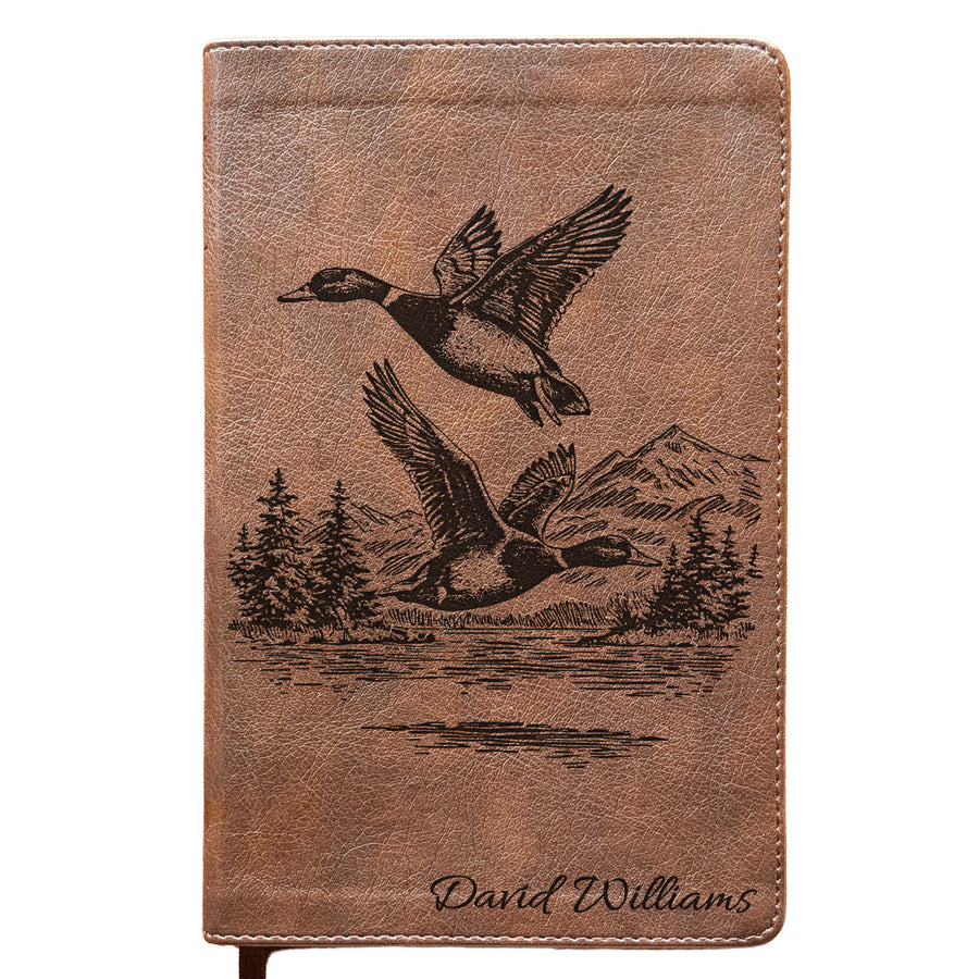 Personalized NLT Personal Size Giant Print Bible - Rustic Brown | Wild & Noble Collection