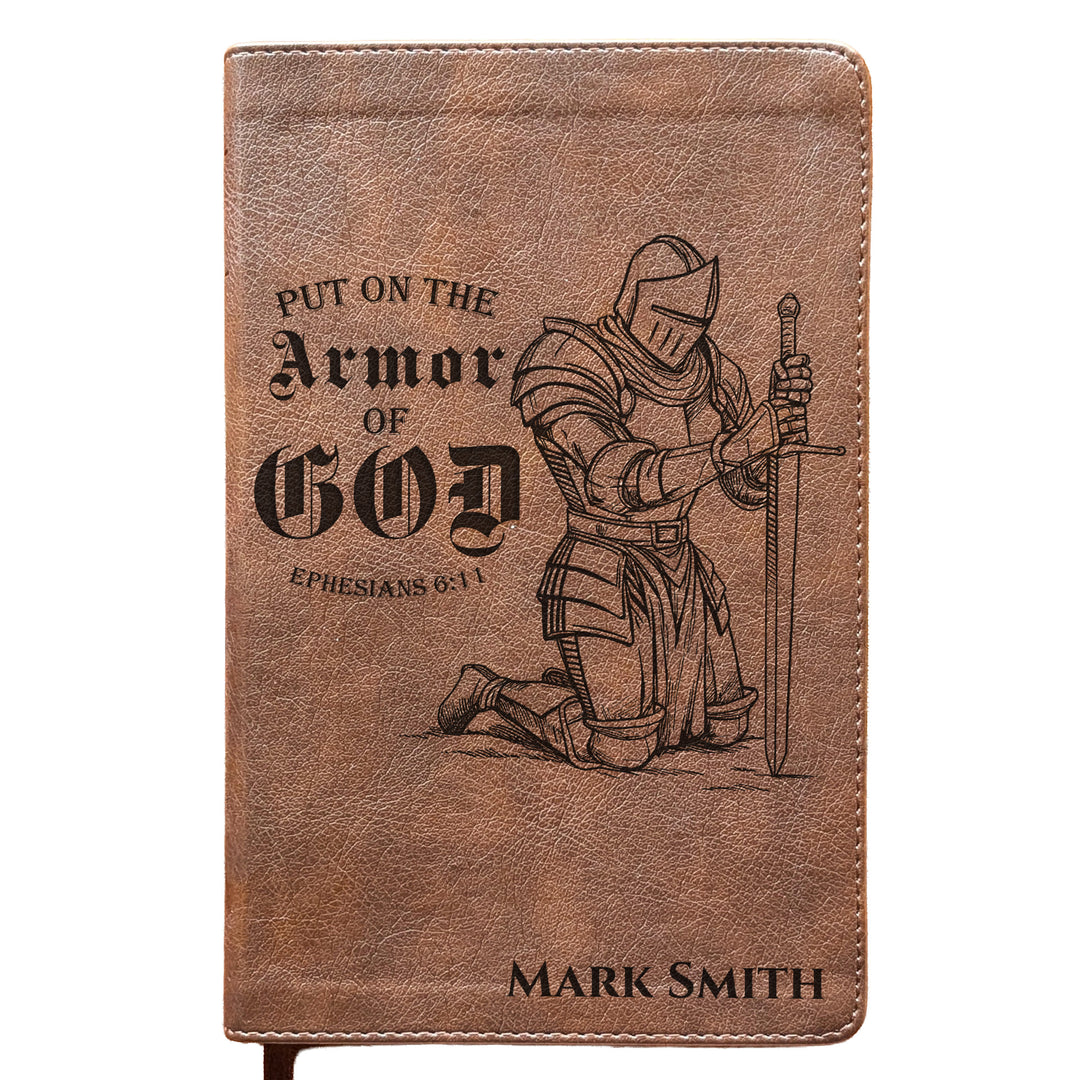 Personalized NLT Personal Size Giant Print Bible - Rustic Brown | Gentleman&