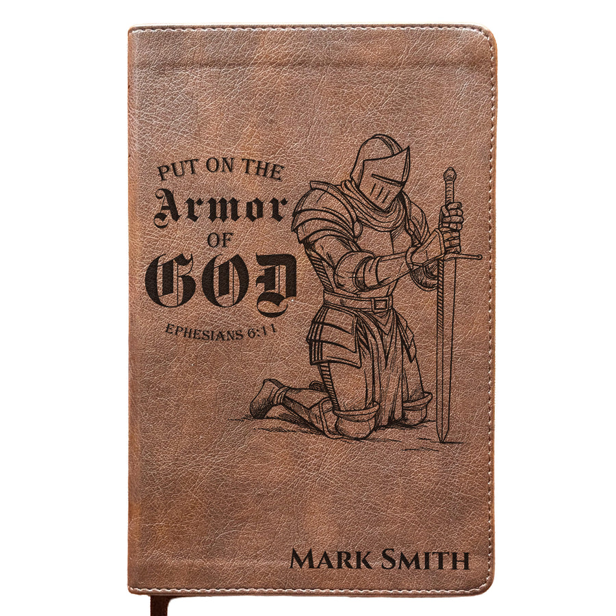 Personalized NLT Personal Size Giant Print Bible - Rustic Brown | Gentleman's Collection