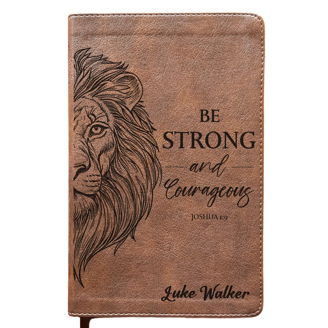 Personalized NLT Personal Size Giant Print Bible - Rustic Brown | Wild &amp; Noble Collection