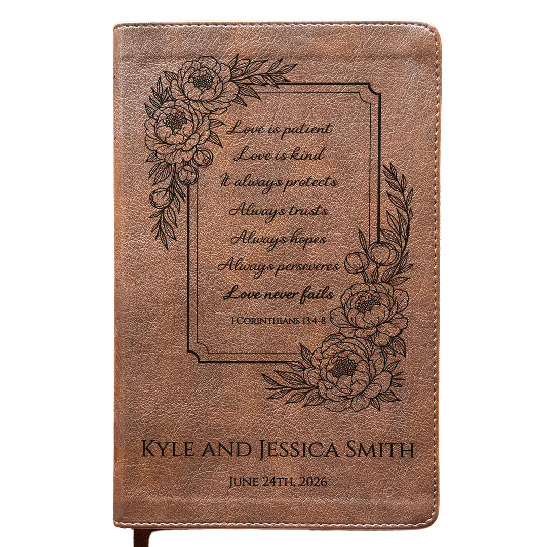 Personalized NLT Personal Size Giant Print Bible - Rustic Brown | Everlasting Collection