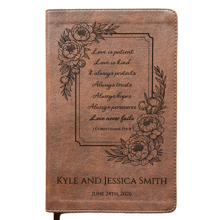 Personalized NLT Personal Size Giant Print Bible - Rustic Brown | Everlasting Collection