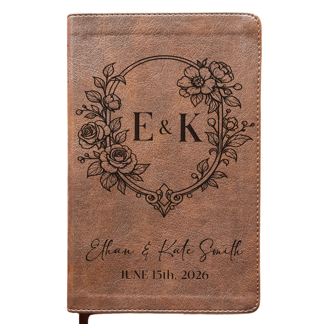 Personalized NLT Personal Size Giant Print Bible - Rustic Brown | Everlasting Collection