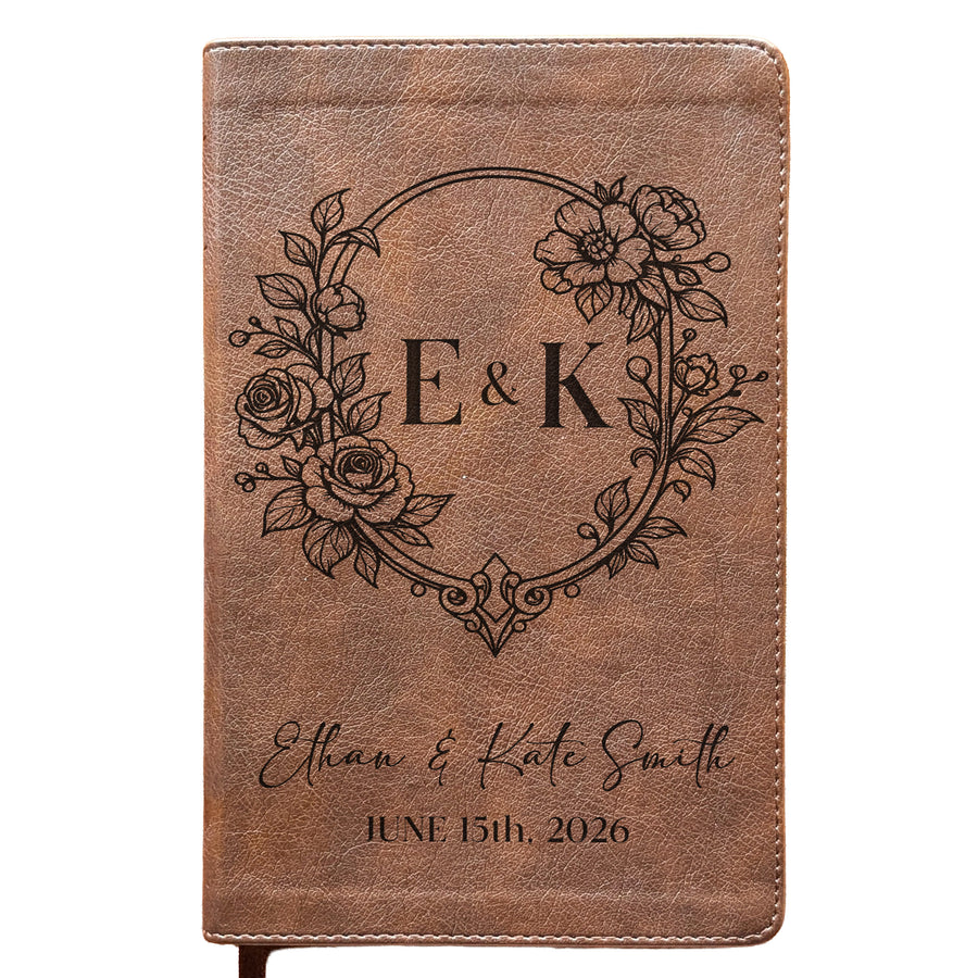 Personalized NLT Personal Size Giant Print Bible - Rustic Brown | Everlasting Collection