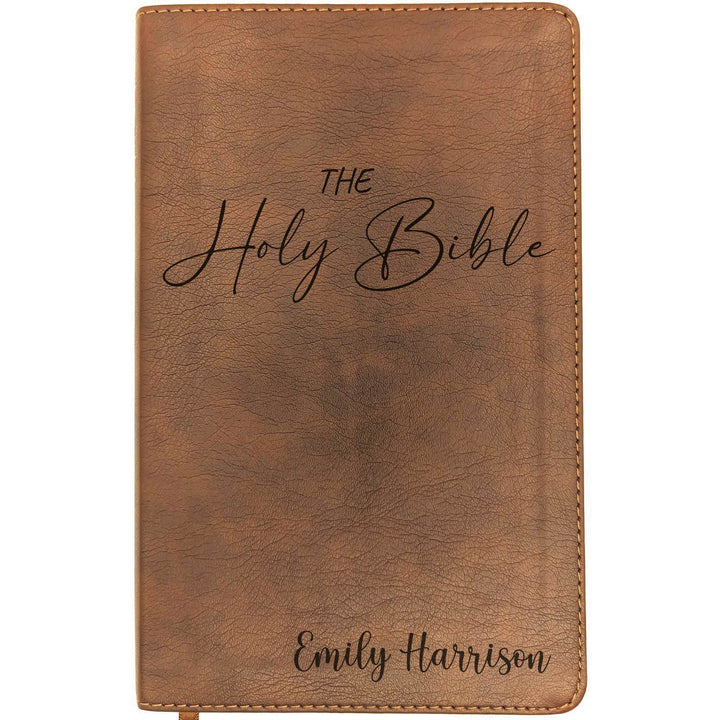 Personalized NLT Thinline Bible – Rustic Brown | Scripture &amp; Faith Collection