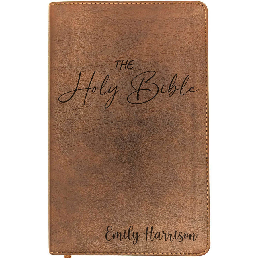 Personalized NLT Thinline Bible – Rustic Brown | Scripture & Faith Collection