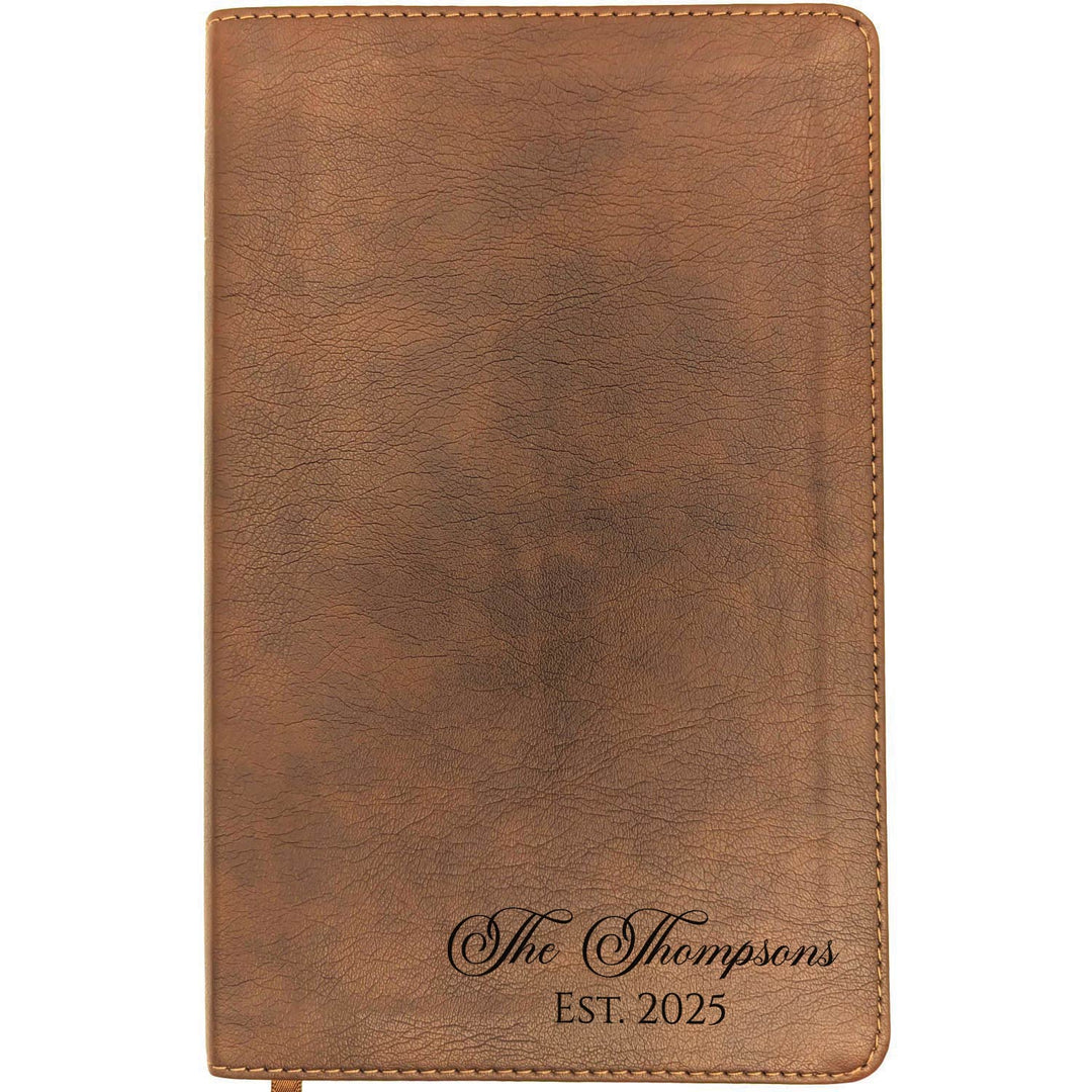 Personalized NLT Thinline Bible – Rustic Brown | Family &amp; Wedding