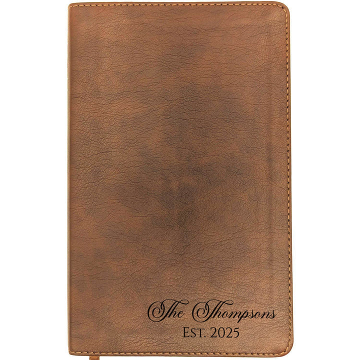 Personalized NLT Thinline Bible – Rustic Brown | Family &amp; Wedding