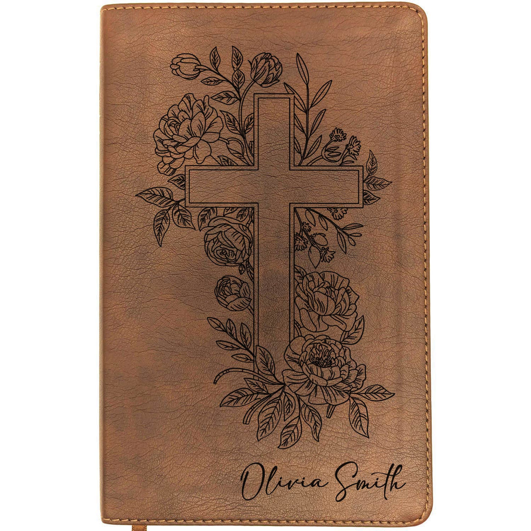 Personalized NLT Thinline Bible – Rustic Brown | Botanical Collection