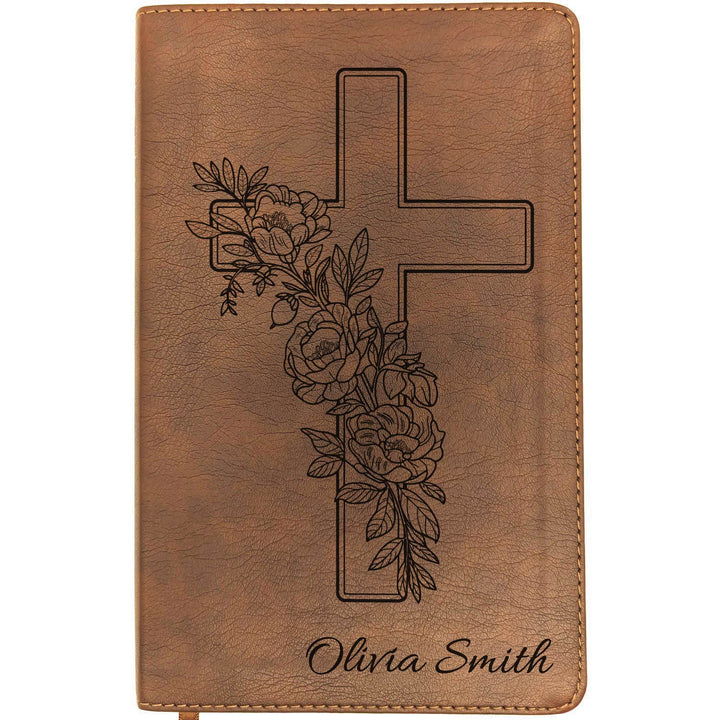 Personalized NLT Thinline Bible – Rustic Brown | Botanical Collection
