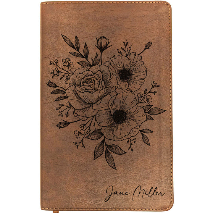 Personalized NLT Thinline Bible – Rustic Brown | Botanical Collection
