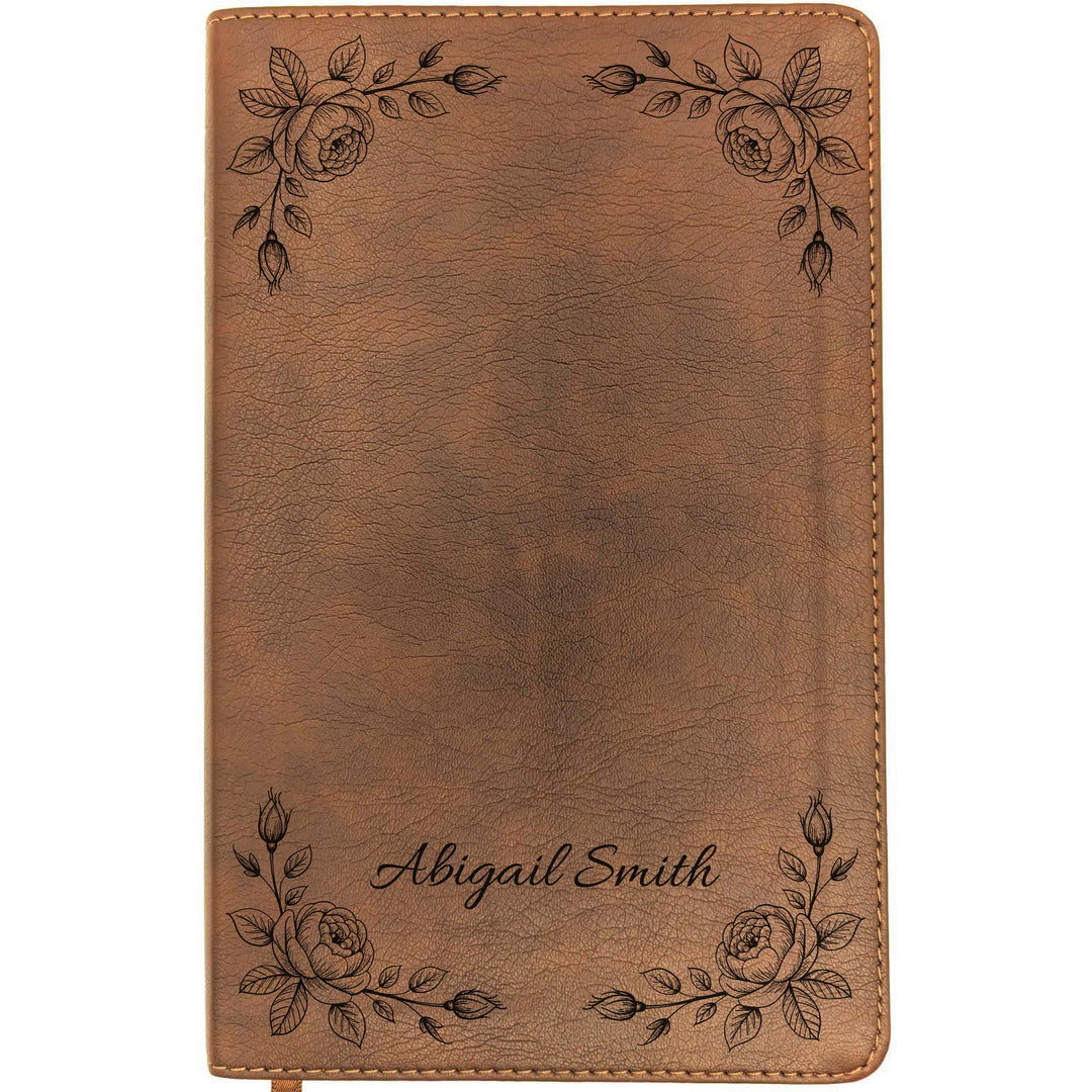 Personalized NLT Thinline Bible – Rustic Brown | Sacred Garden Collection