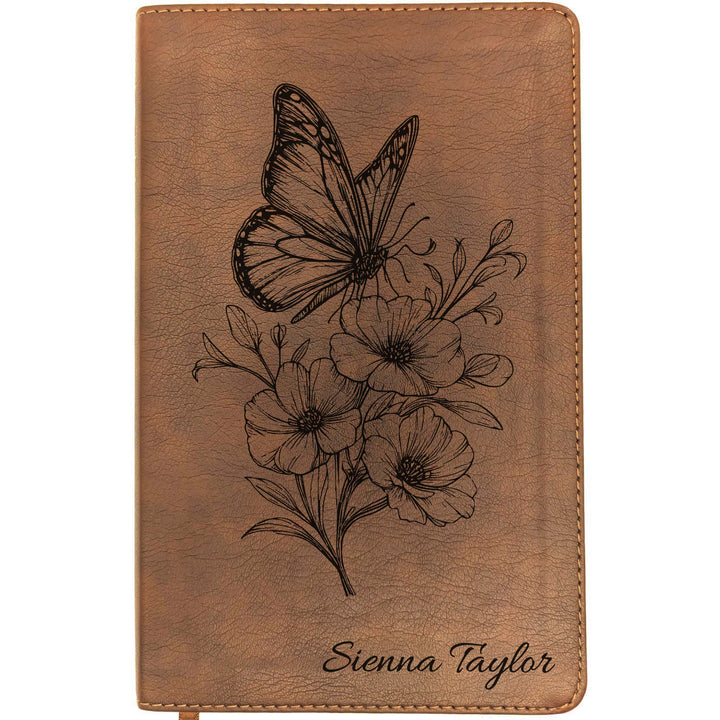 Personalized NLT Thinline Bible – Rustic Brown | Botanical Collection