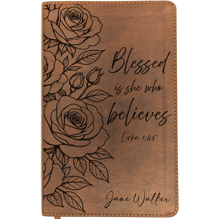 Personalized NLT Thinline Bible – Rustic Brown | Sacred Garden Collection