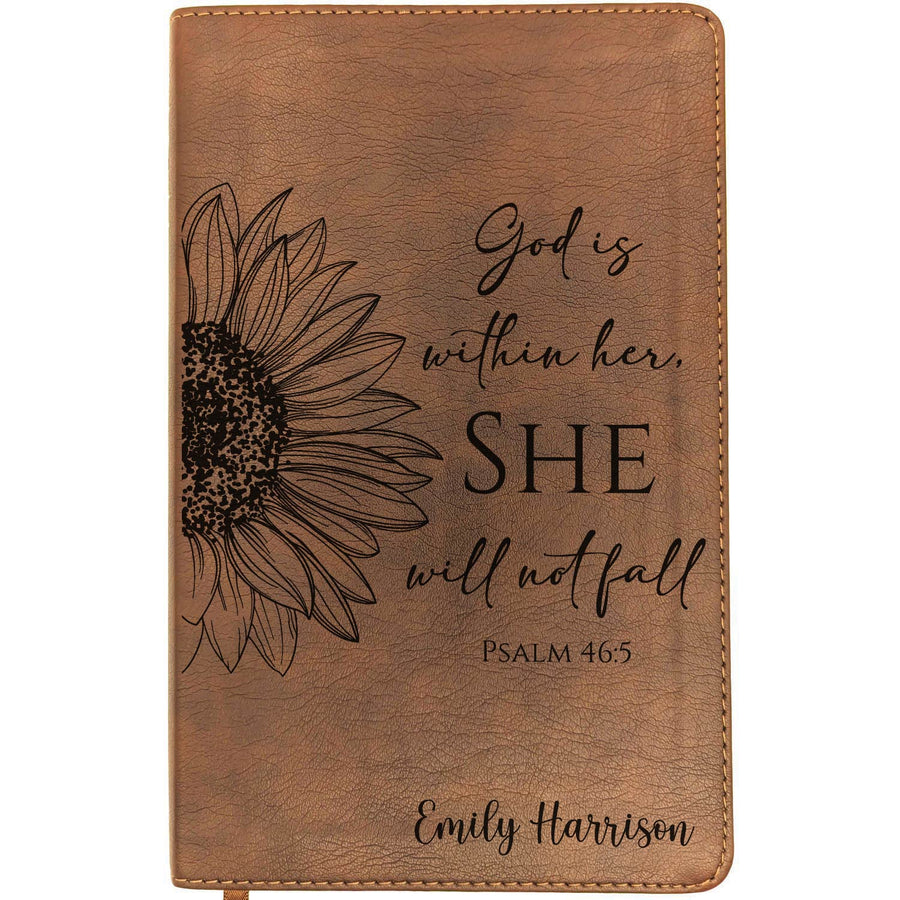 Personalized NLT Thinline Bible – Rustic Brown | Sacred Garden Collection