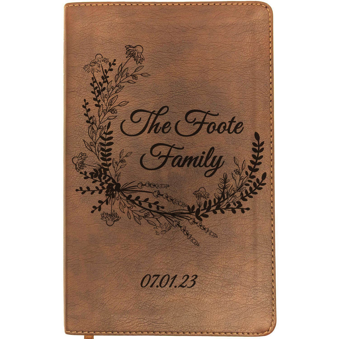Personalized NLT Thinline Bible – Rustic Brown | Family &amp; Wedding